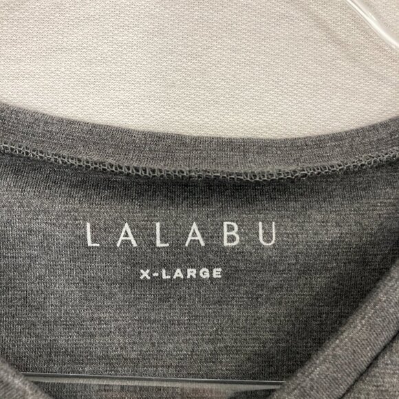 LALABU Soothe Short Sleeve Shirt Kangaroo Pouch Gray Size XL - Picture 2 of 11